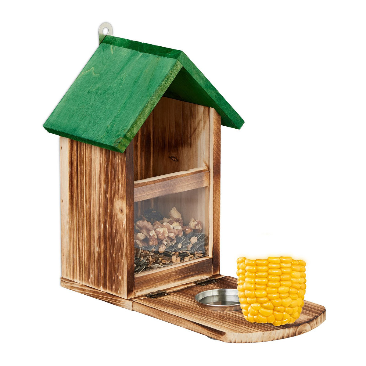 Squirrel Feeder with Corn Cob Holder and Water Bowl