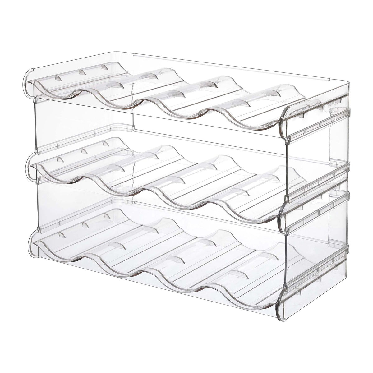 Stackable Modular Bottle Rack, Expandable, Transparent
