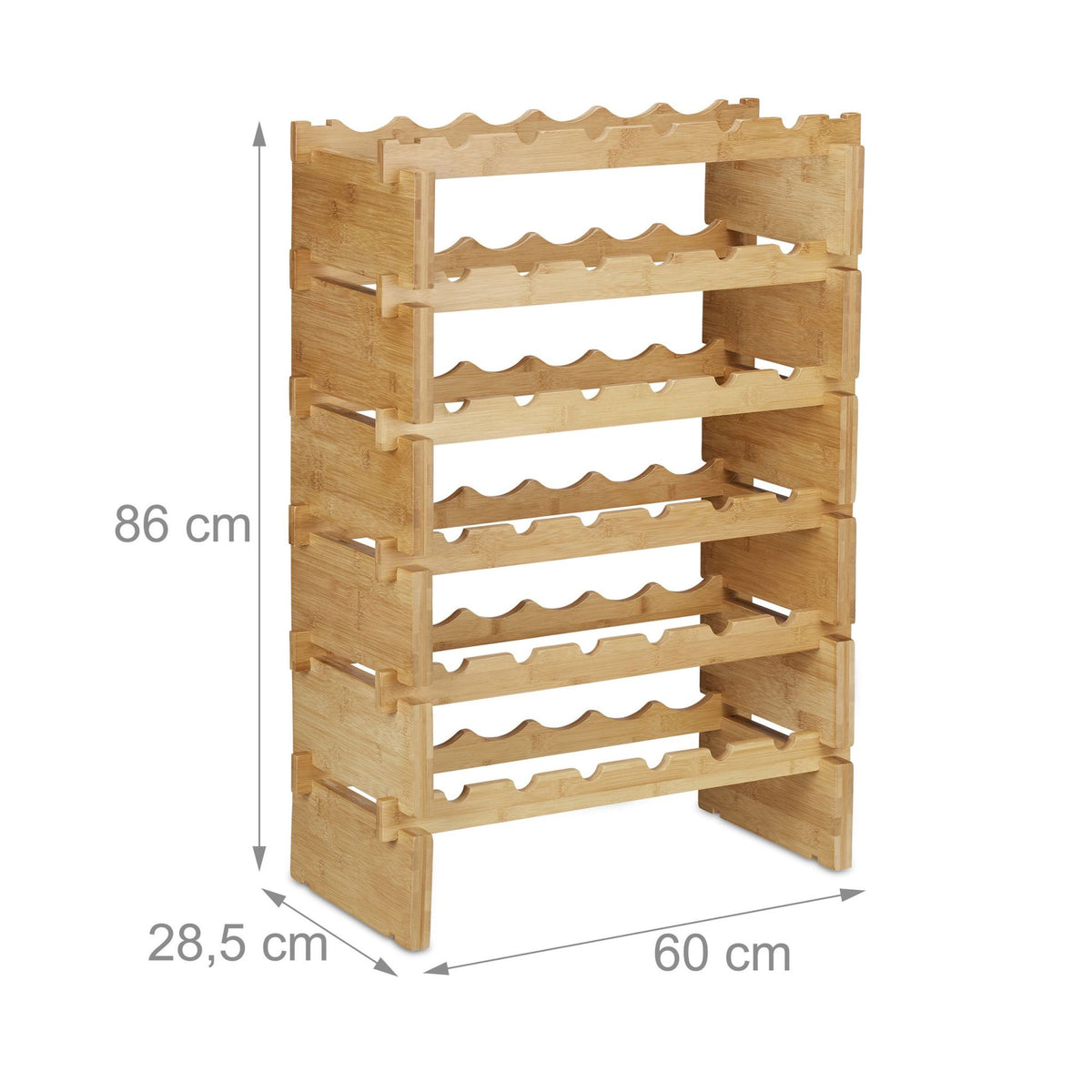 Stackable bamboo wine rack
