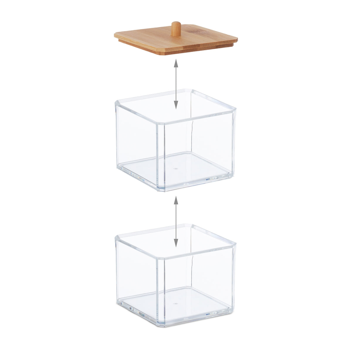 Stackable containers for cotton swabs