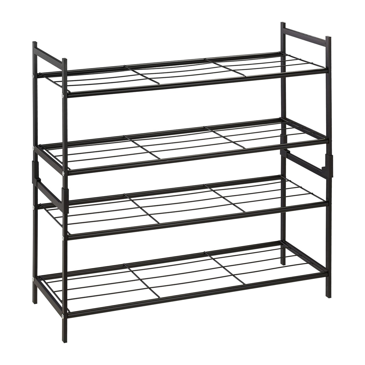 Stackable shoe shelf in metal