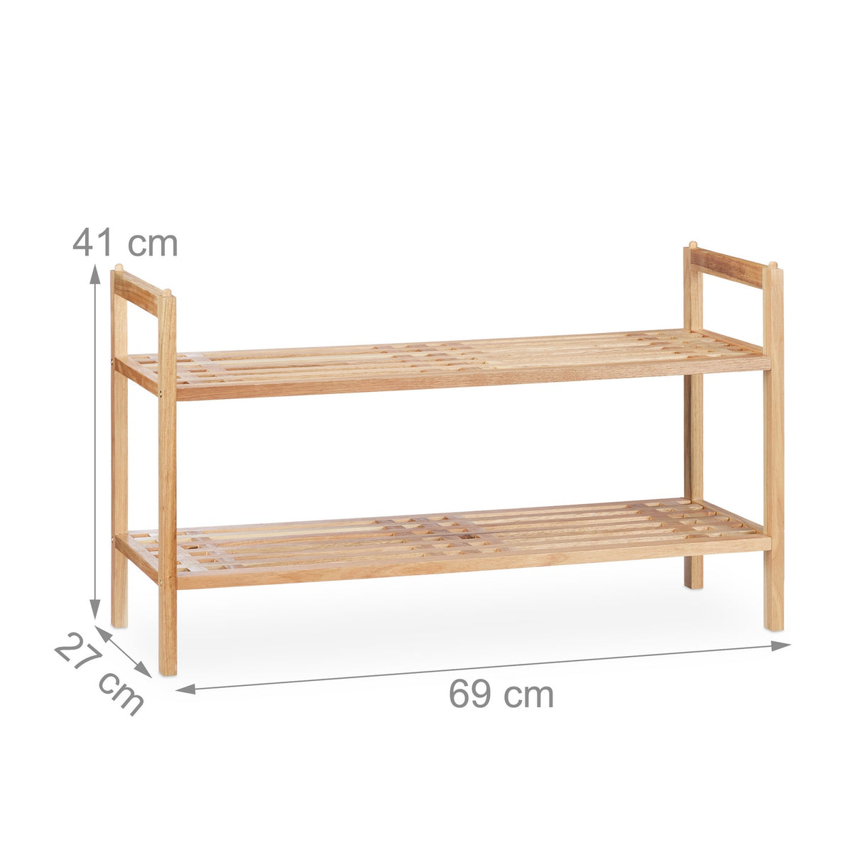 Stackable shoe shelf in walnut