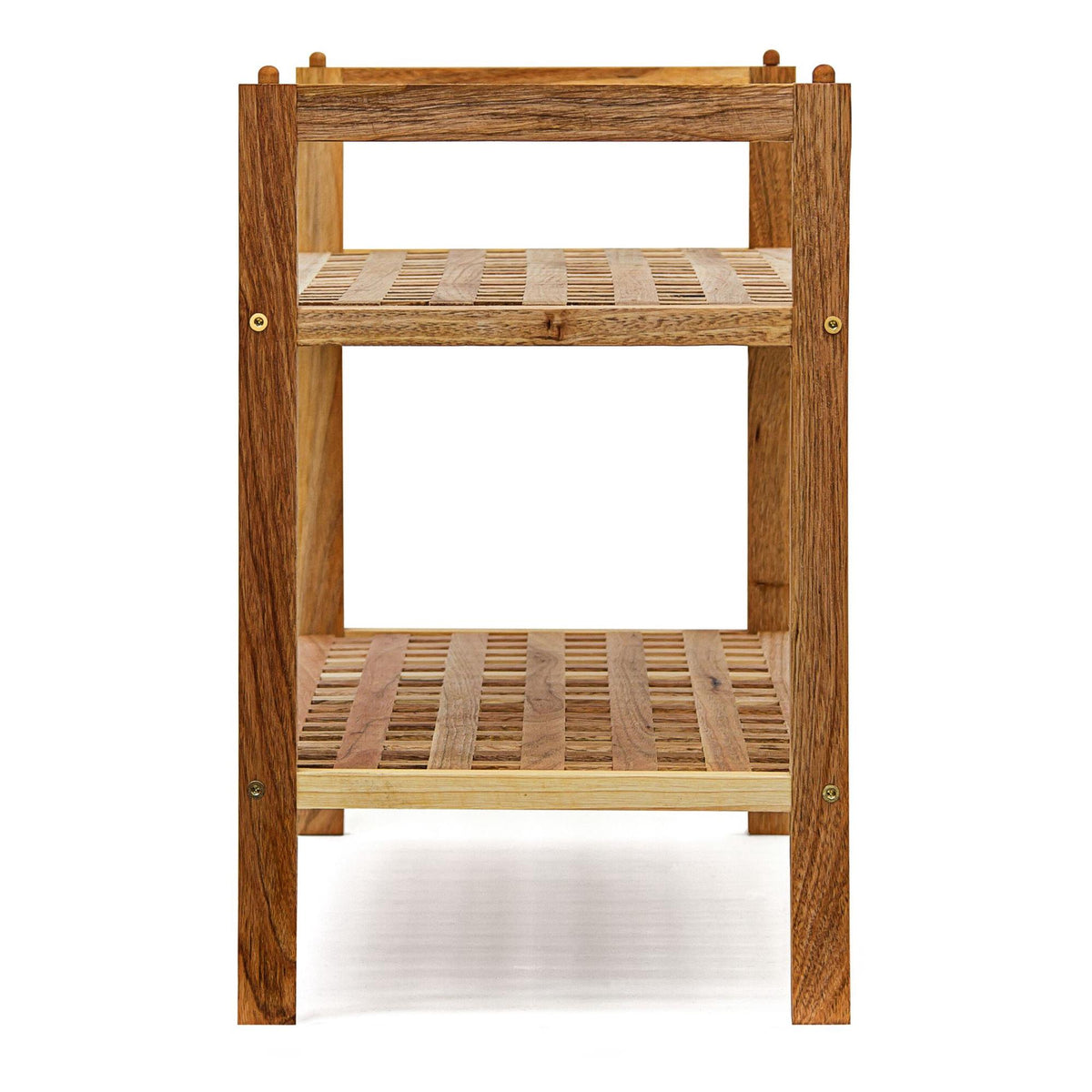 Stackable shoe shelf in walnut wood