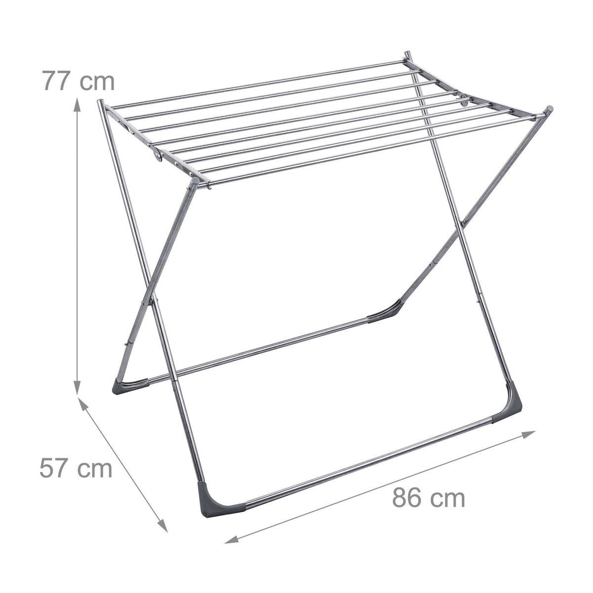 Stainless Steel Folding Drying Rack, 8 Bars, Silver