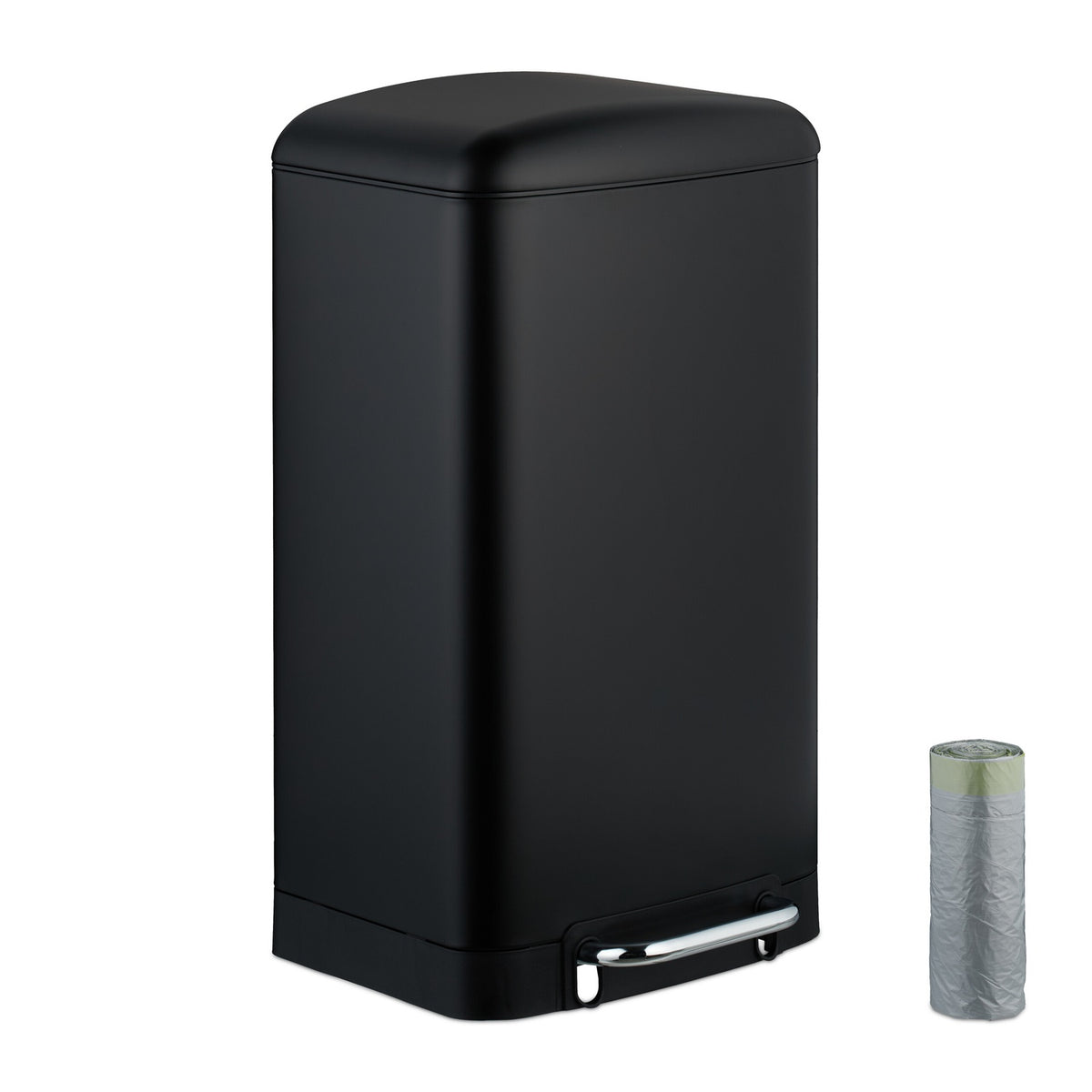Stainless Steel Kitchen Bin, 30L with Pedal & Bags