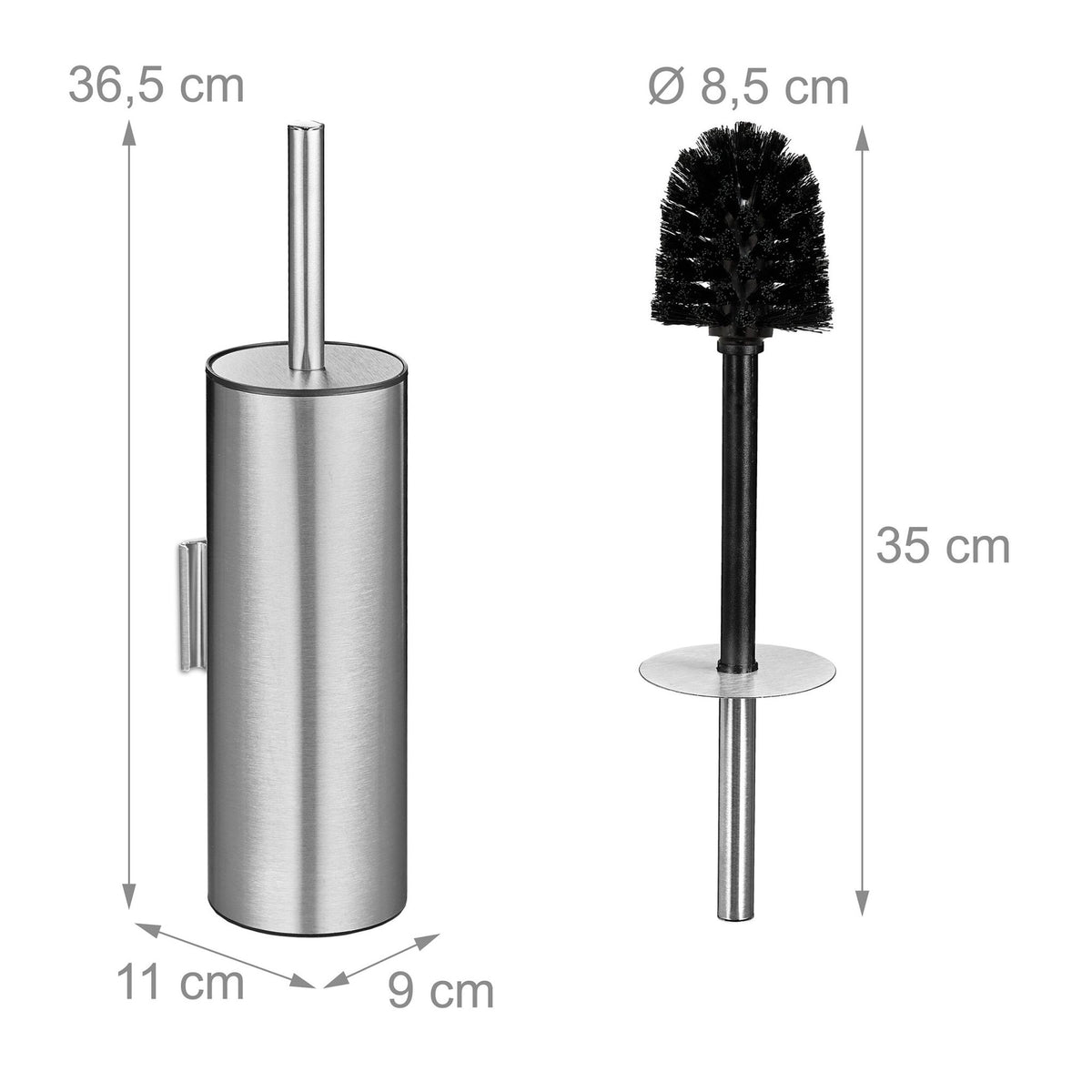 Stainless Steel Toilet Brush Set with Wall Mount