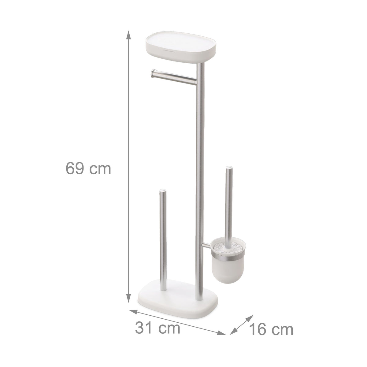 Stainless Steel Toilet Roll Holder with Shelf