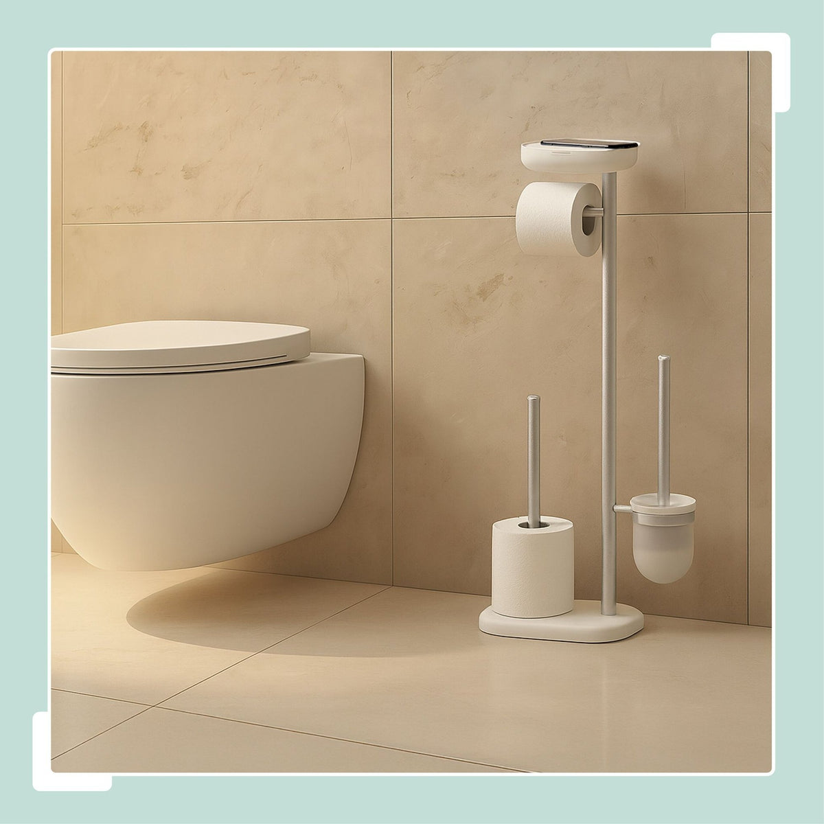 Stainless Steel Toilet Roll Holder with Shelf