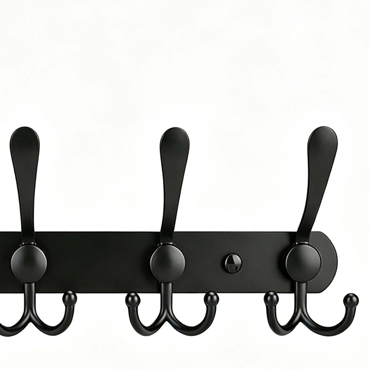 Stainless Steel Wall Coat Hook Rails, Set of 2, Black