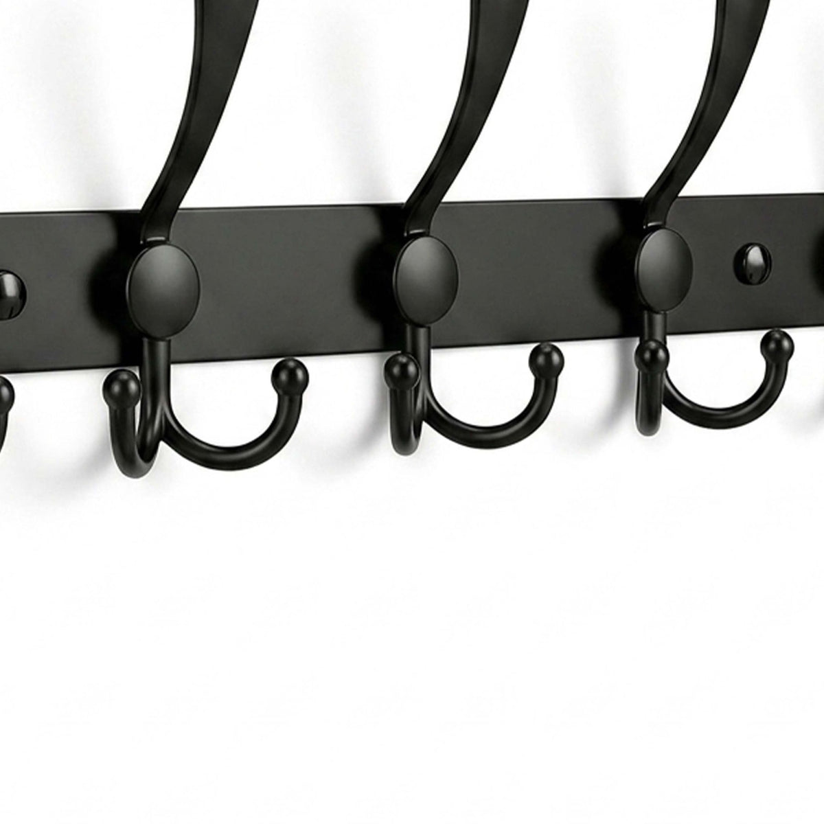 Stainless Steel Wall Coat Hook Rails, Set of 2, Black