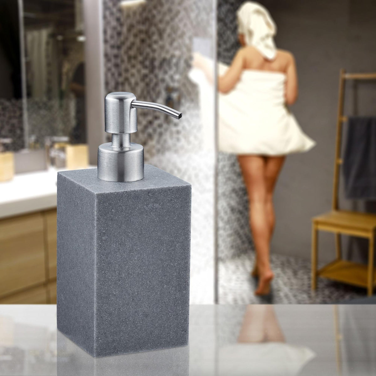 Stainless steel soap pump