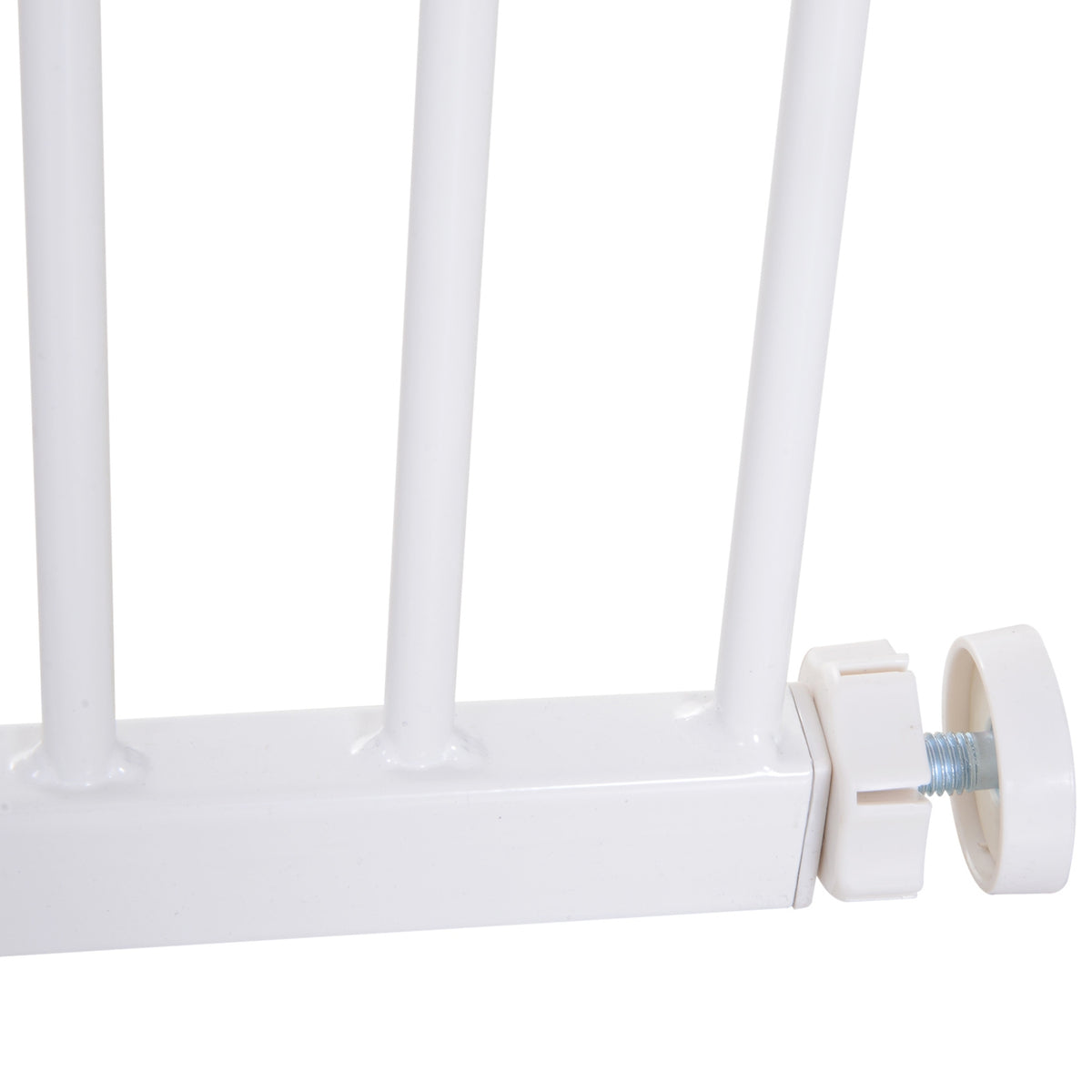 Stair Gate Metal Door Protection Barrier Gate Drill-Free Adjustable 76-107X76Cm White