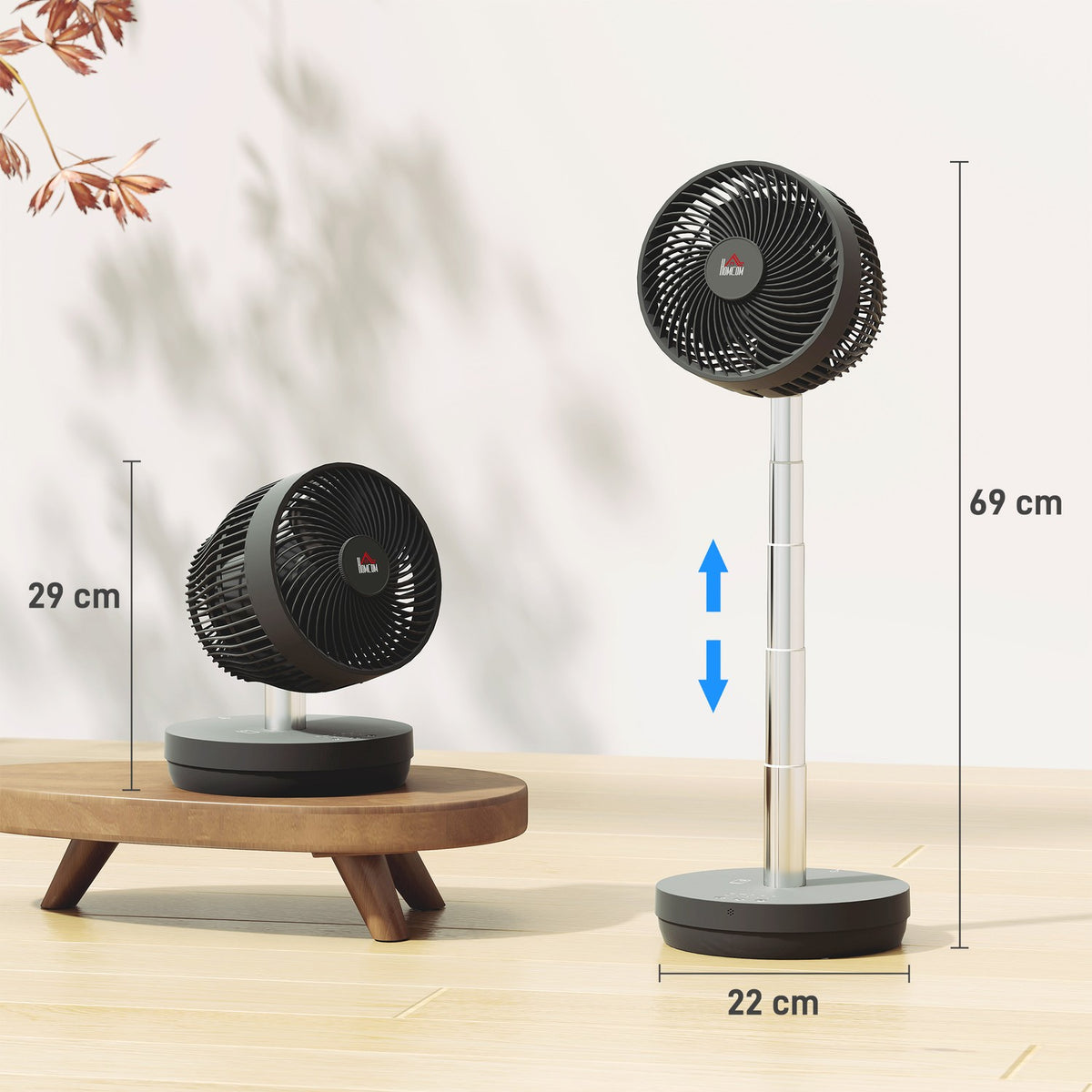 Stand Fan USB Rechargeable Fan with Remote Control Adjustable Tilt Oscillation 10 Speed Levels Timer Height Adjustable Telescopic Fan for Office Camping |