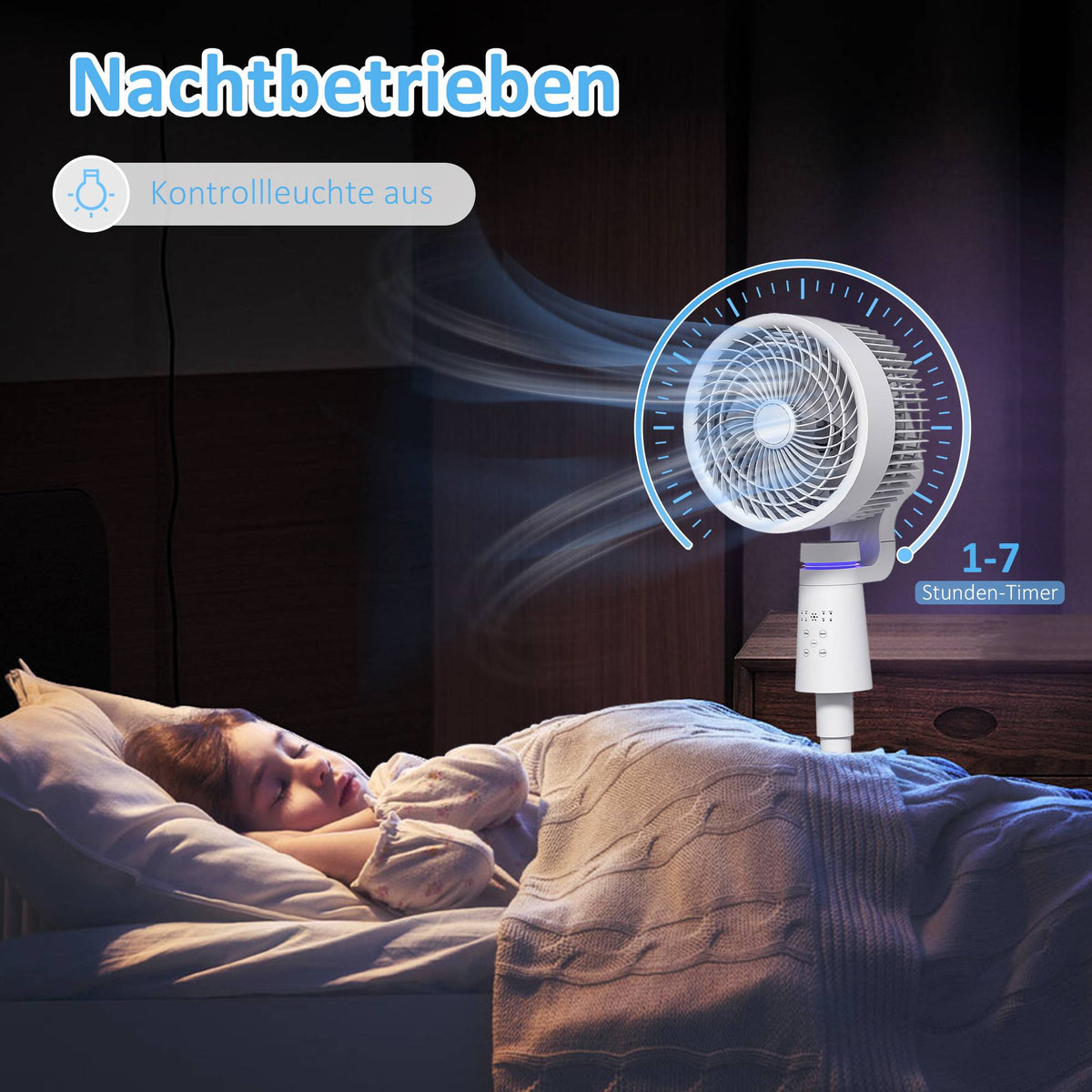 Stand Fan with Remote, 3 Speeds, 70/90 Oscillation