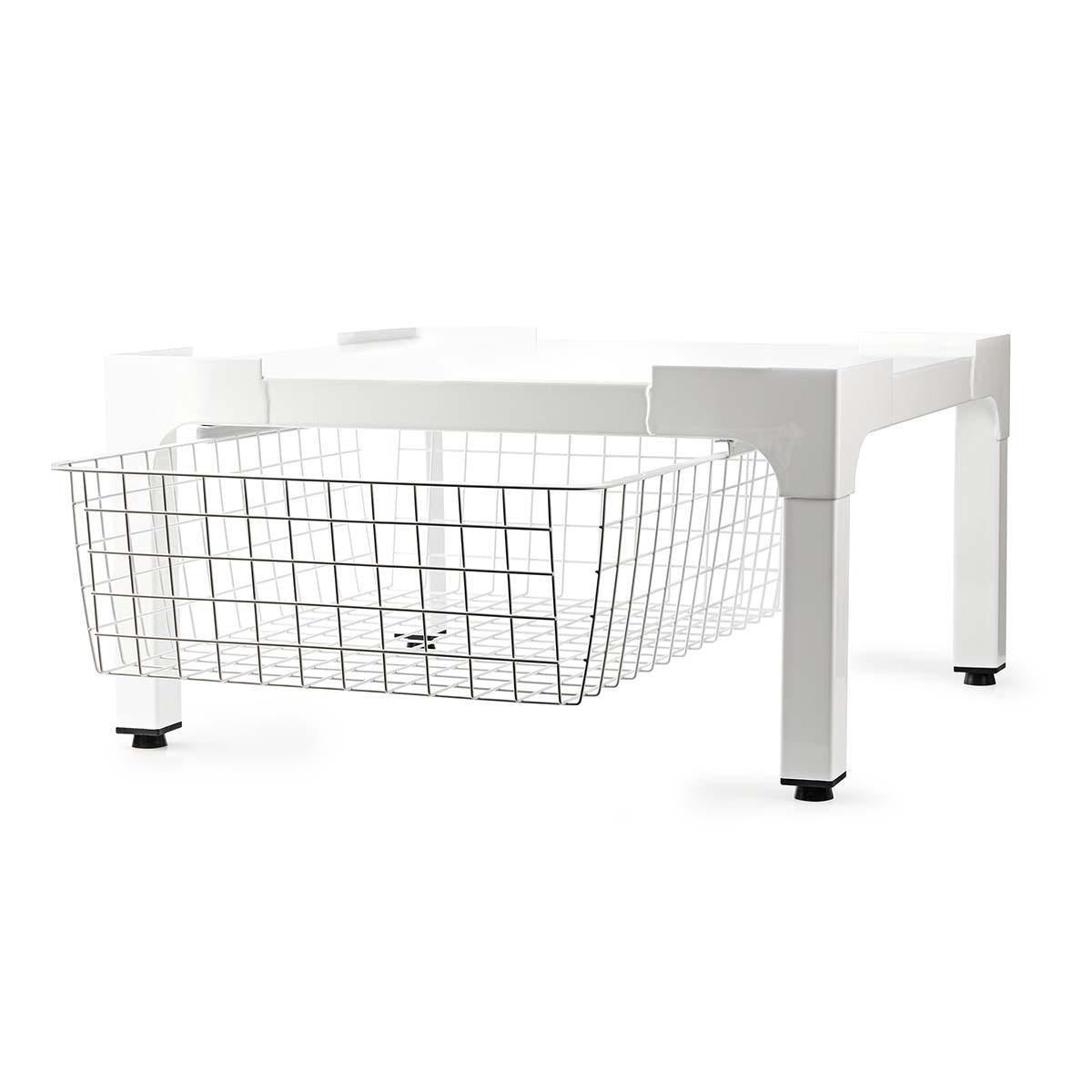 Stand for Washing Machine & Dryer | Wire basket | 200 kg | White