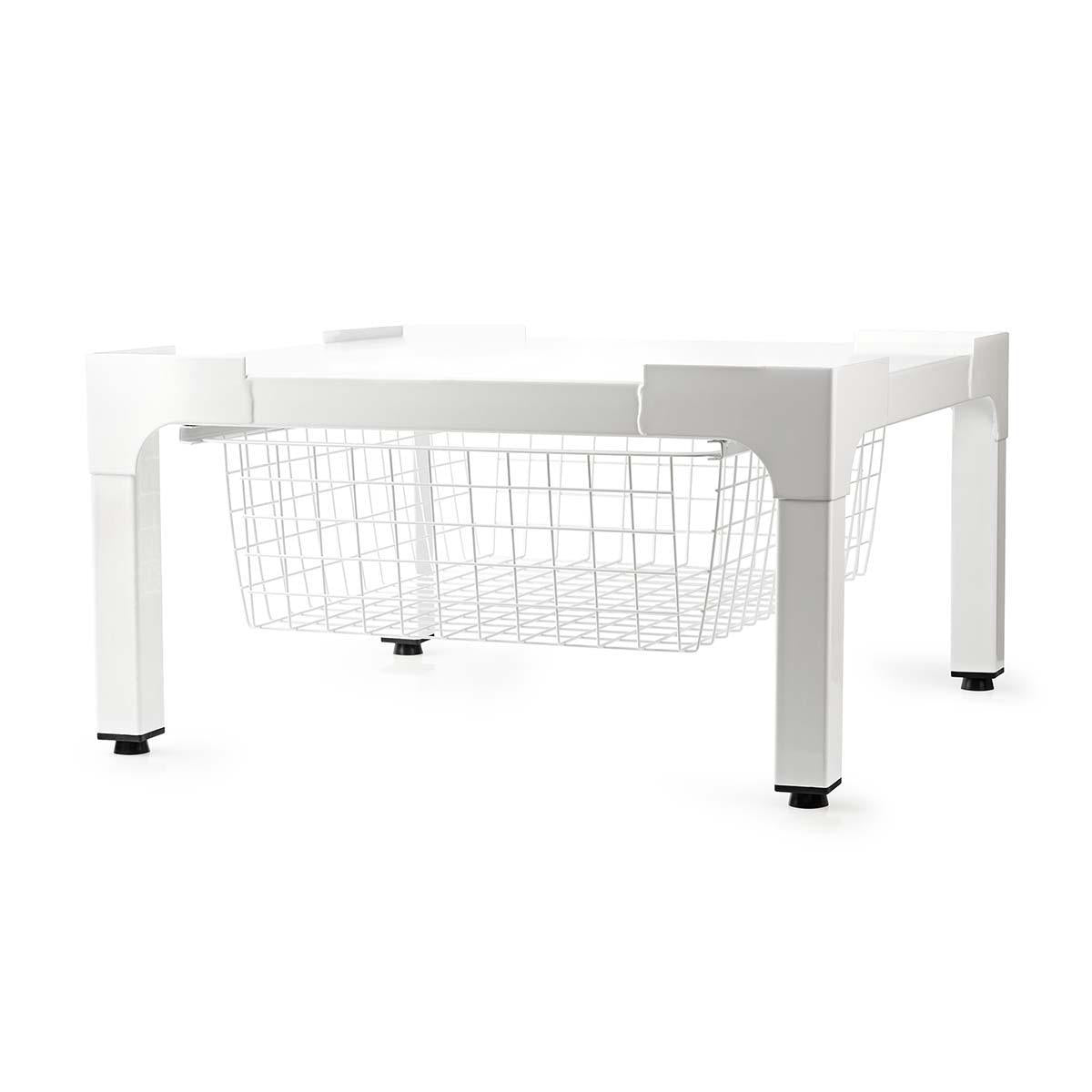 Stand for Washing Machine & Dryer | Wire basket | 200 kg | White