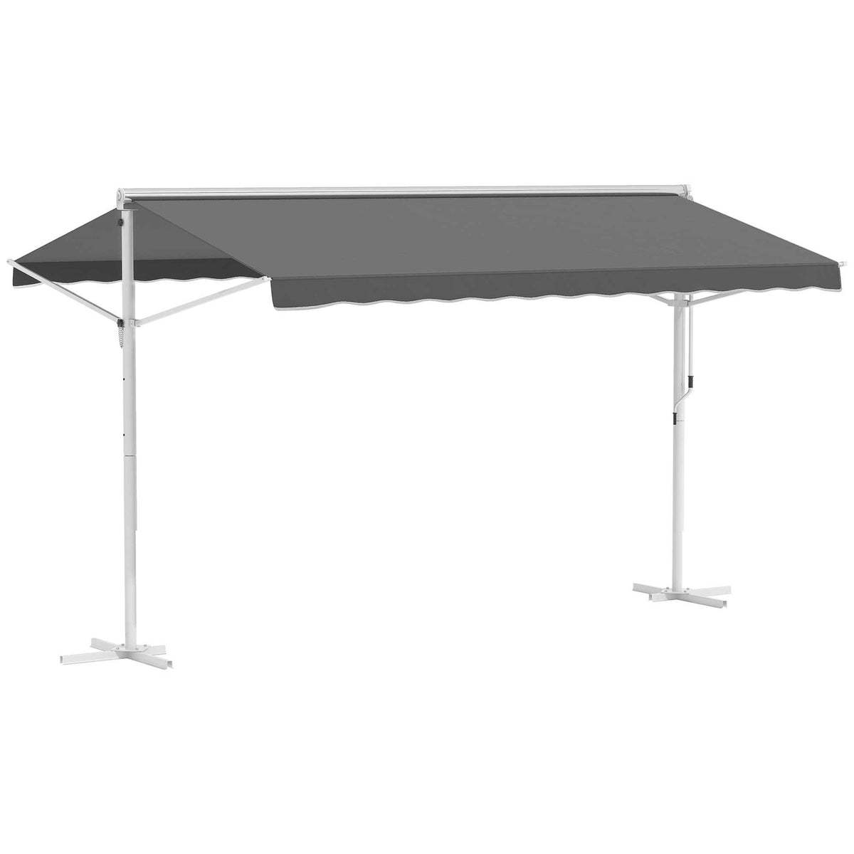 Standing Awning Garden Awning Awning With Folding Arm Crank Patio Gray 4X3M