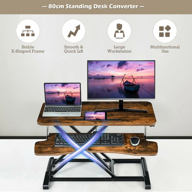 Standing Desk Converter, Gas Spring, Keyboard Tray, Tablet Holder