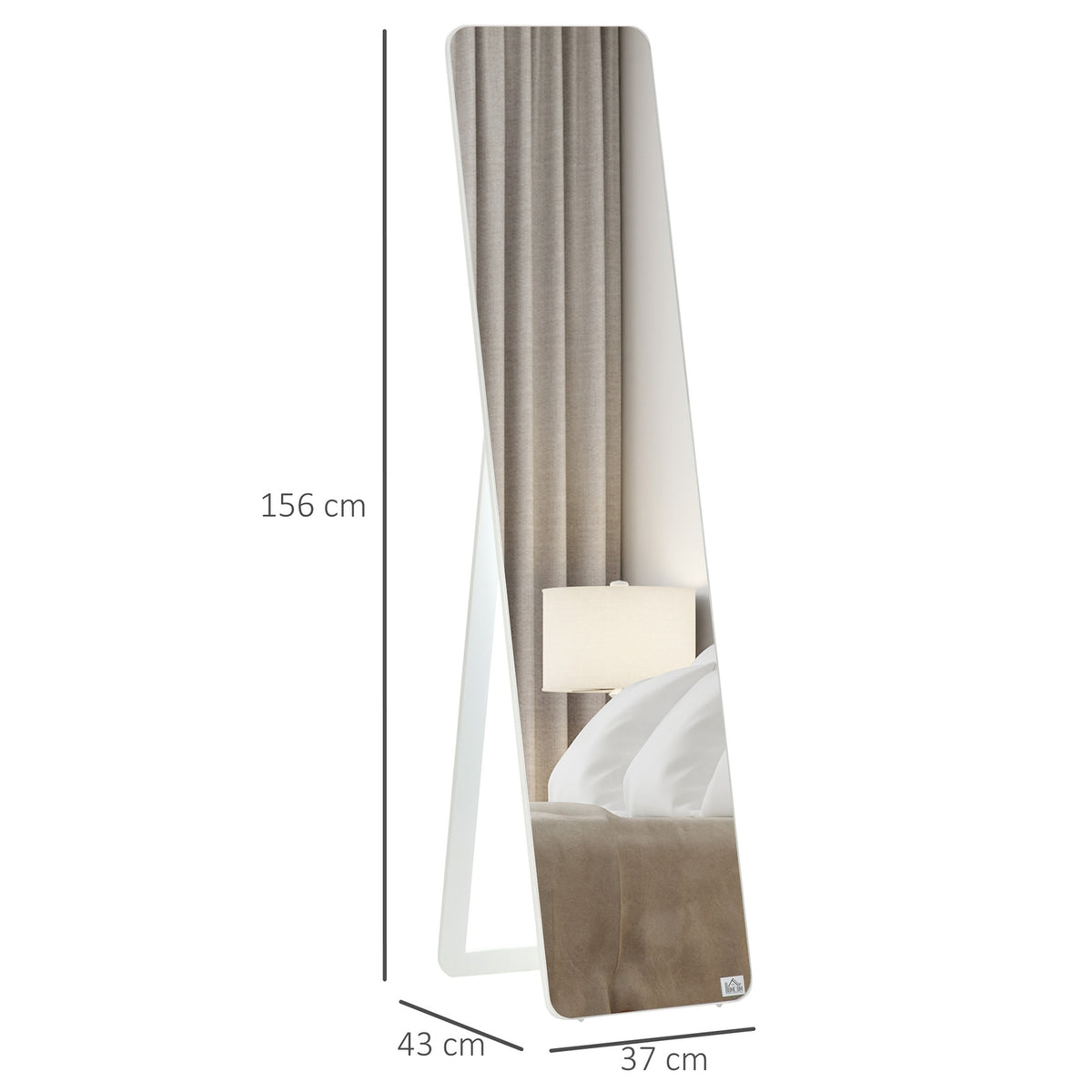 Standing Mirror, Full-Length Mirror With Folding Frame, Make-Up Mirror, Free-Standing Or Wall-Mounted, Stable For Living Room, Dressing Room