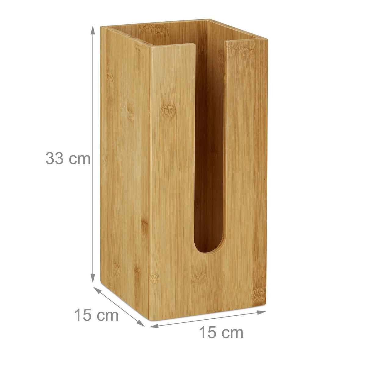Standing bamboo toilet paper holder