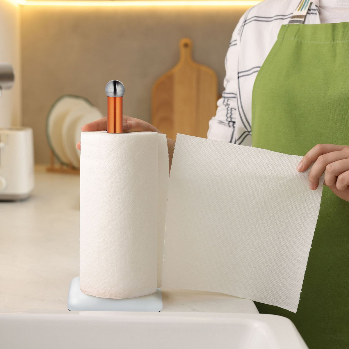 Standing holder for household paper