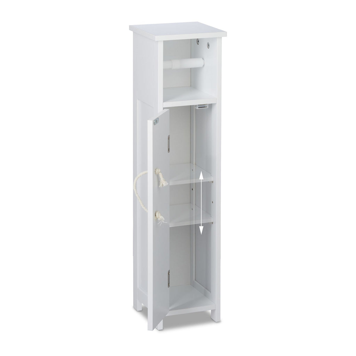 Standing toilet paper holder in white