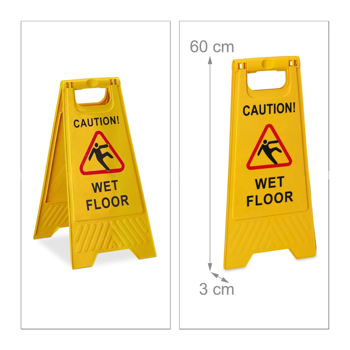 Stand-up display for slip hazard English set of 2