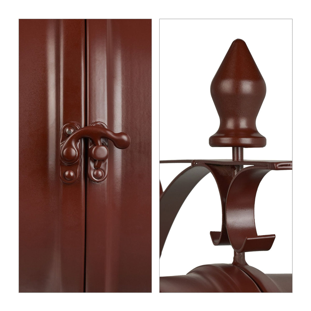 Station clock double-sided in brown