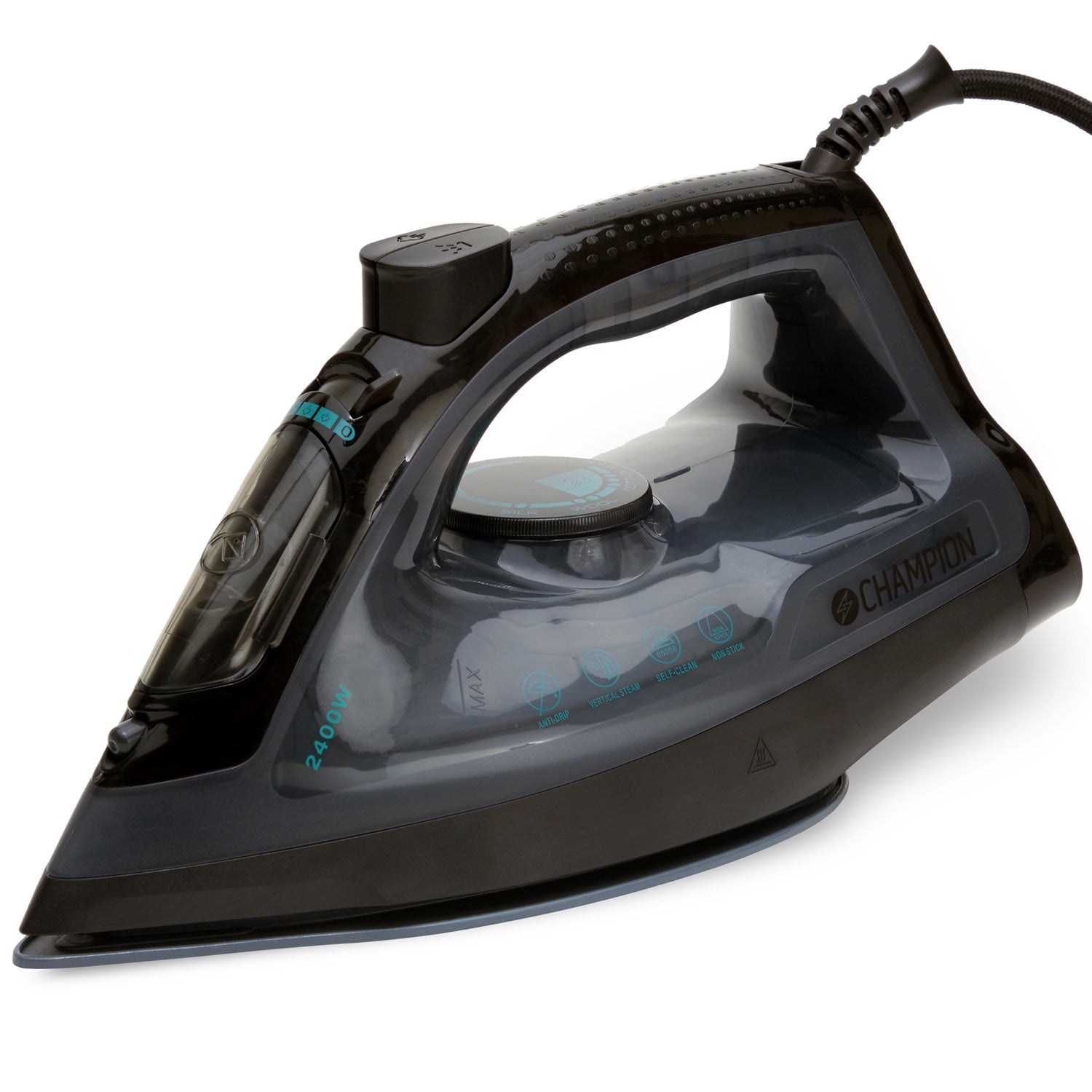 Steam Iron 2400W, Ceramic Soleplate, Auto Shut-Off, Black
