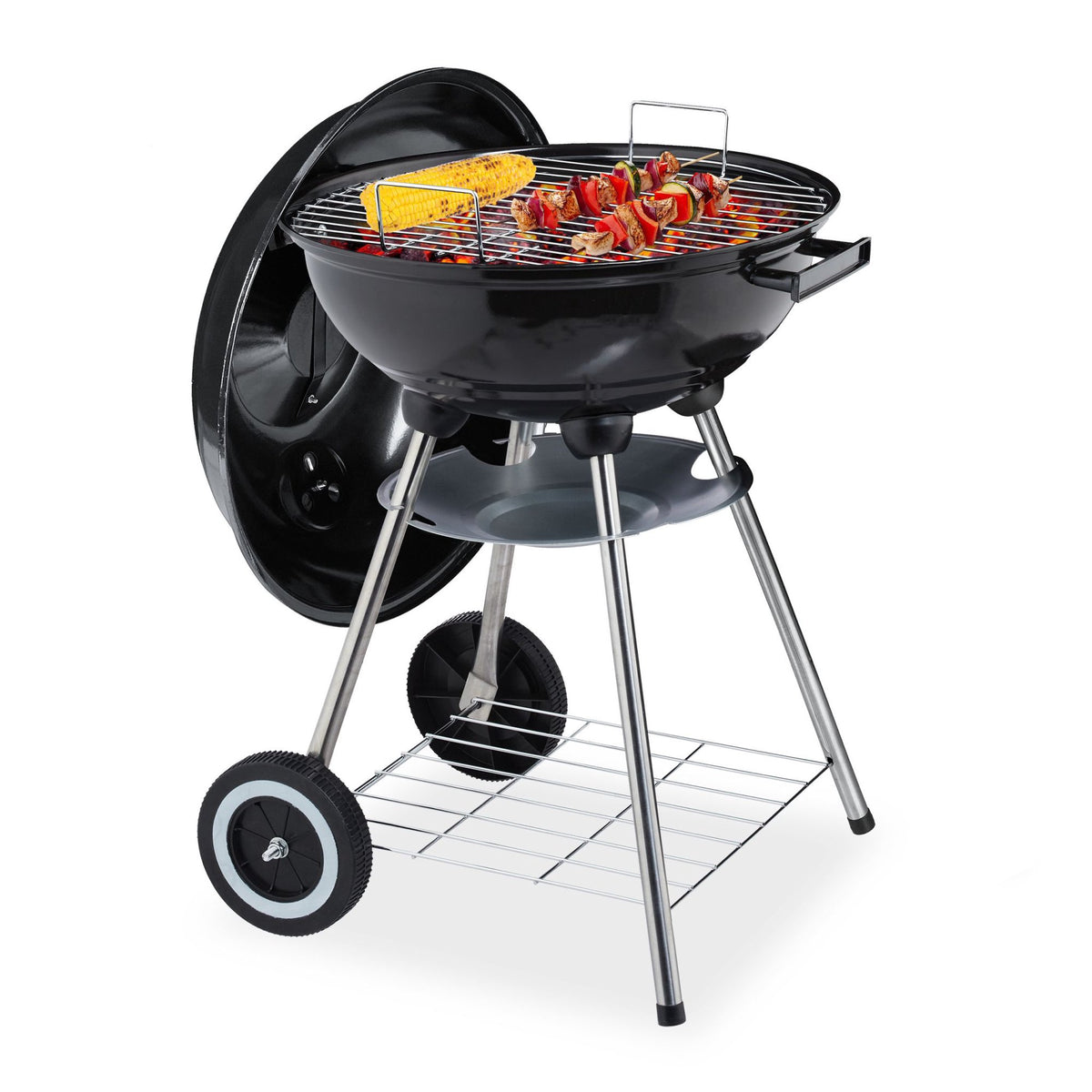 Steel Barbecue with Lid & Shelf
