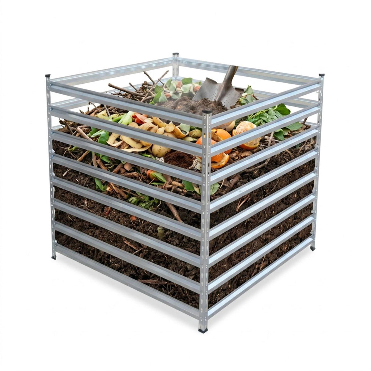 Steel Garden Composter, Open Slatted Design, Easy Assembly