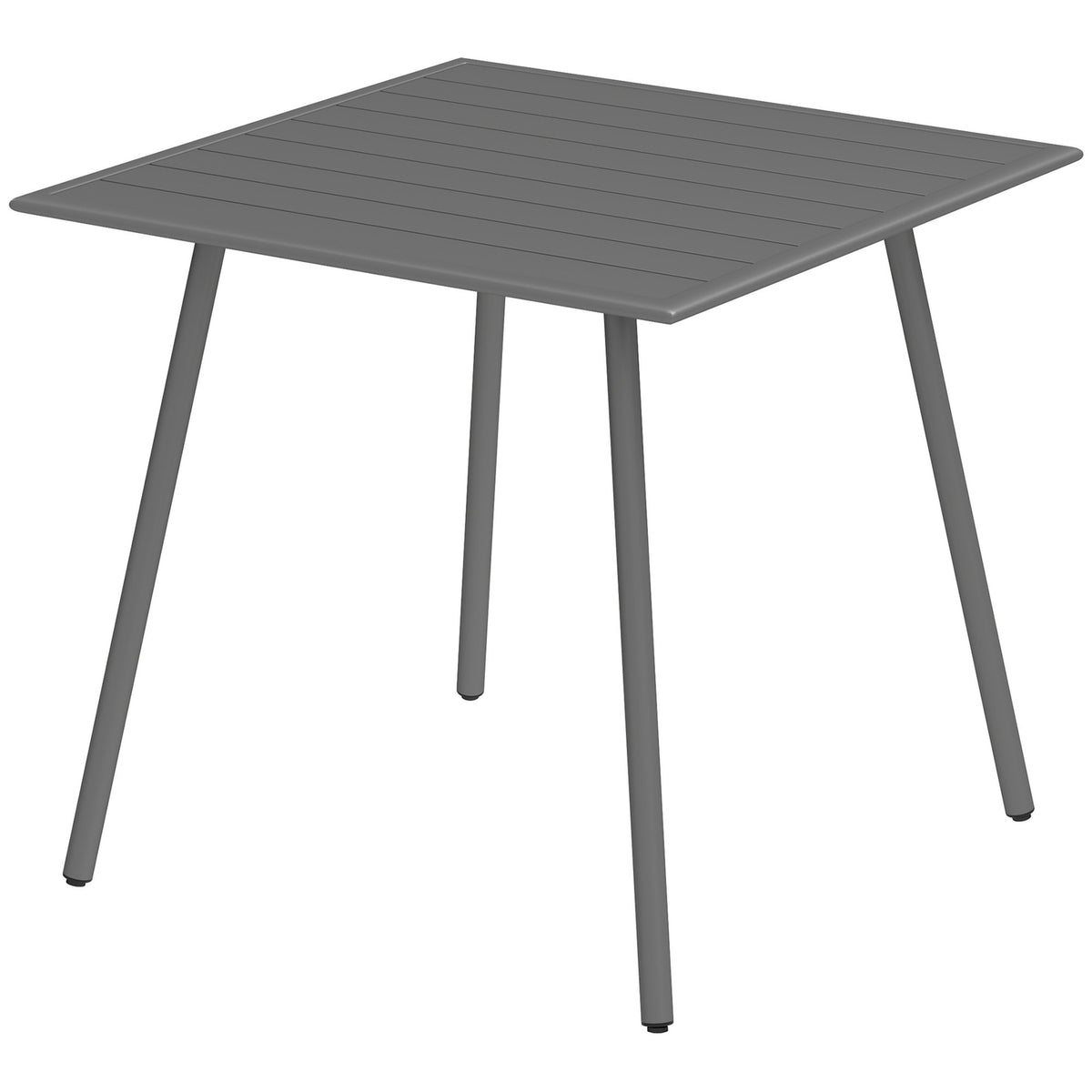Steel Garden Table 80 x 80 x 74 cm Weatherproof Buffet Table with Steel Frame, Non-Slip Camping Table for 4 People Balcony Table Patio Table Outdoor Dining Table for Garden, Terrace, Balcony, Gray