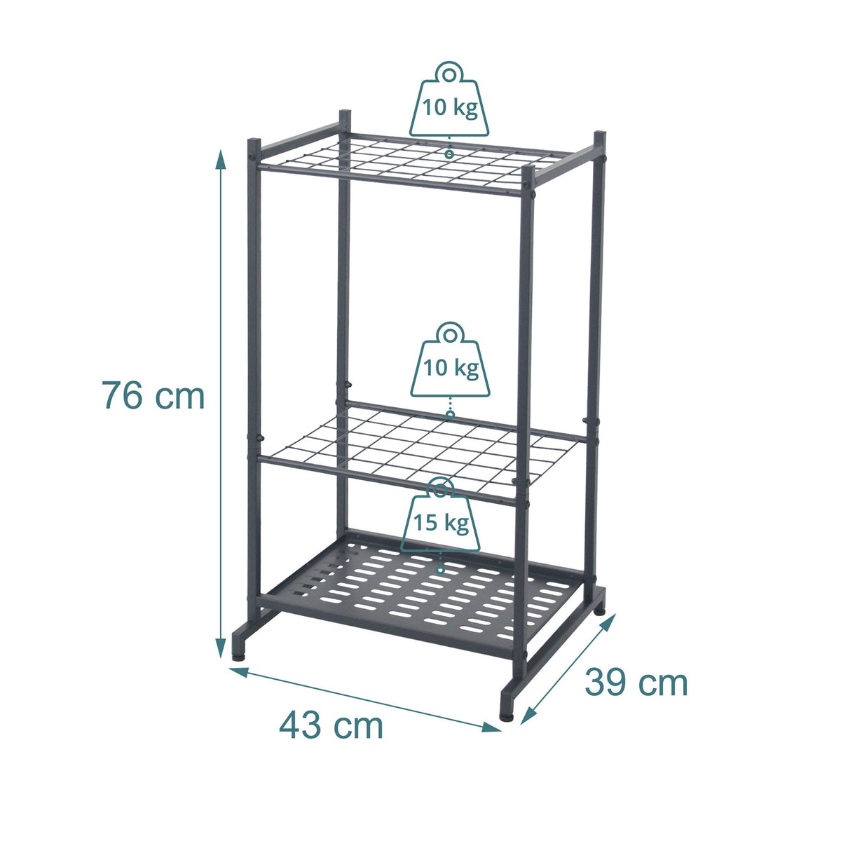 Steel Garden Tool Rack for 35 Tools – Anthracite