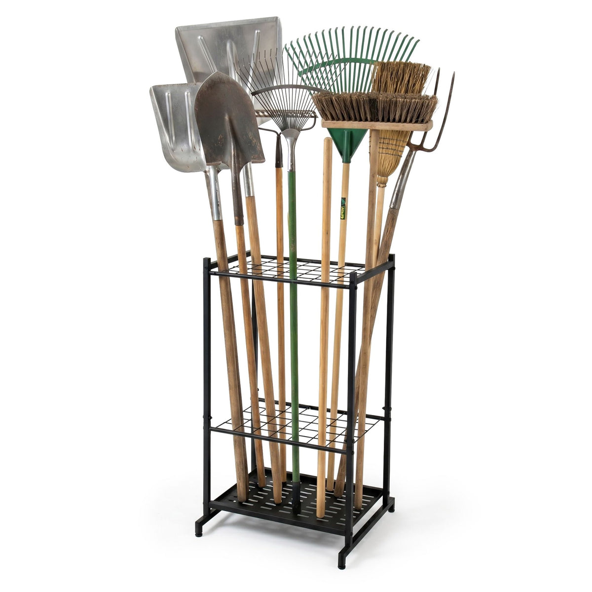 Steel Garden Tool Rack for 35 Tools – Black