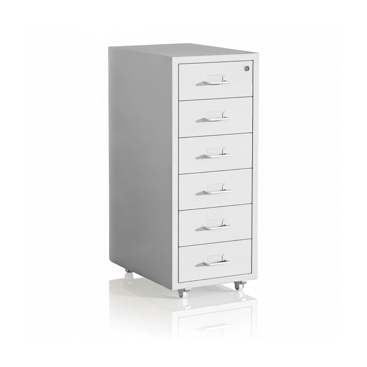 Steel Mobile Desk Pedestal, 6 Drawers, Lockable