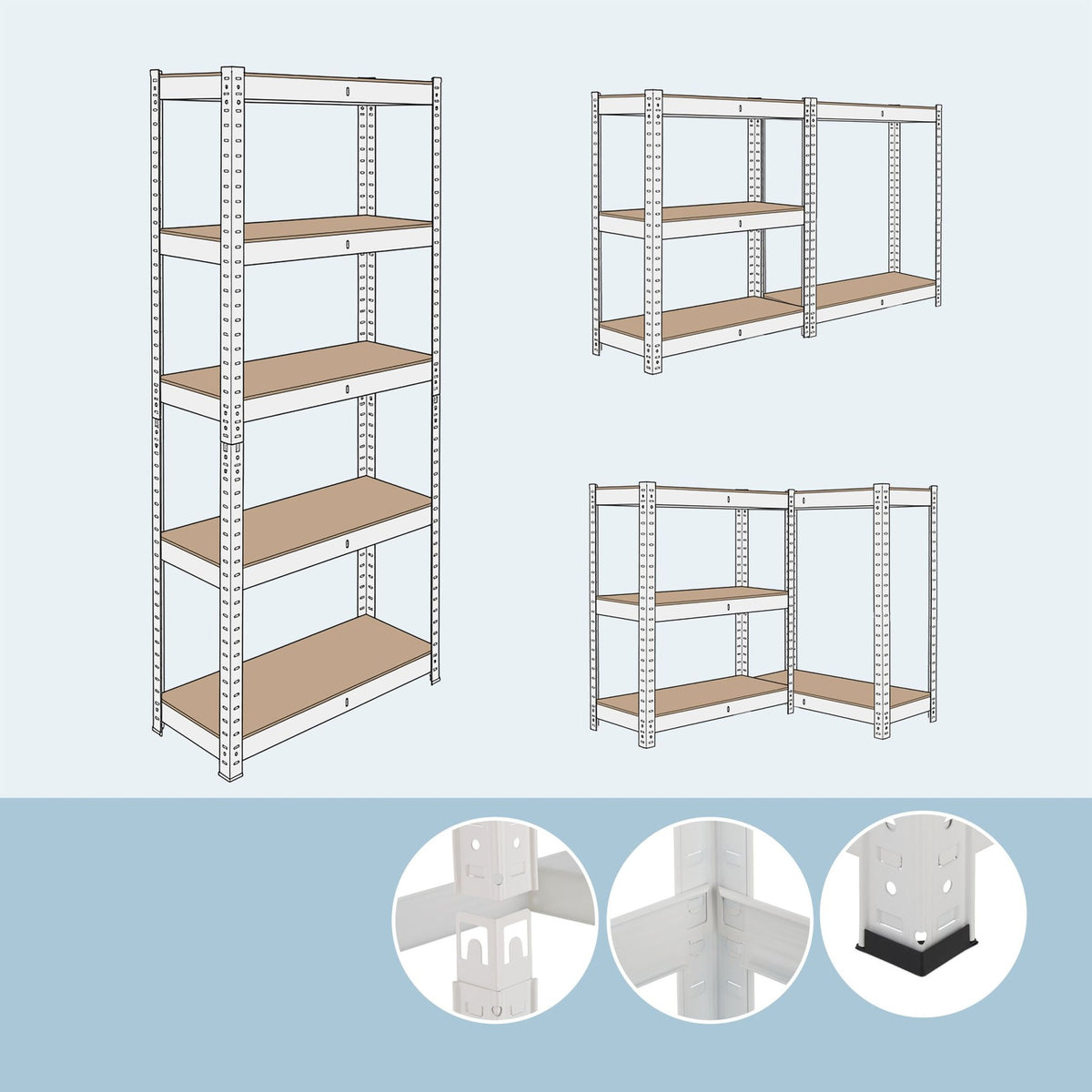 Steel Storage Rack, Heavy-Duty, 5 Adjustable Shelves