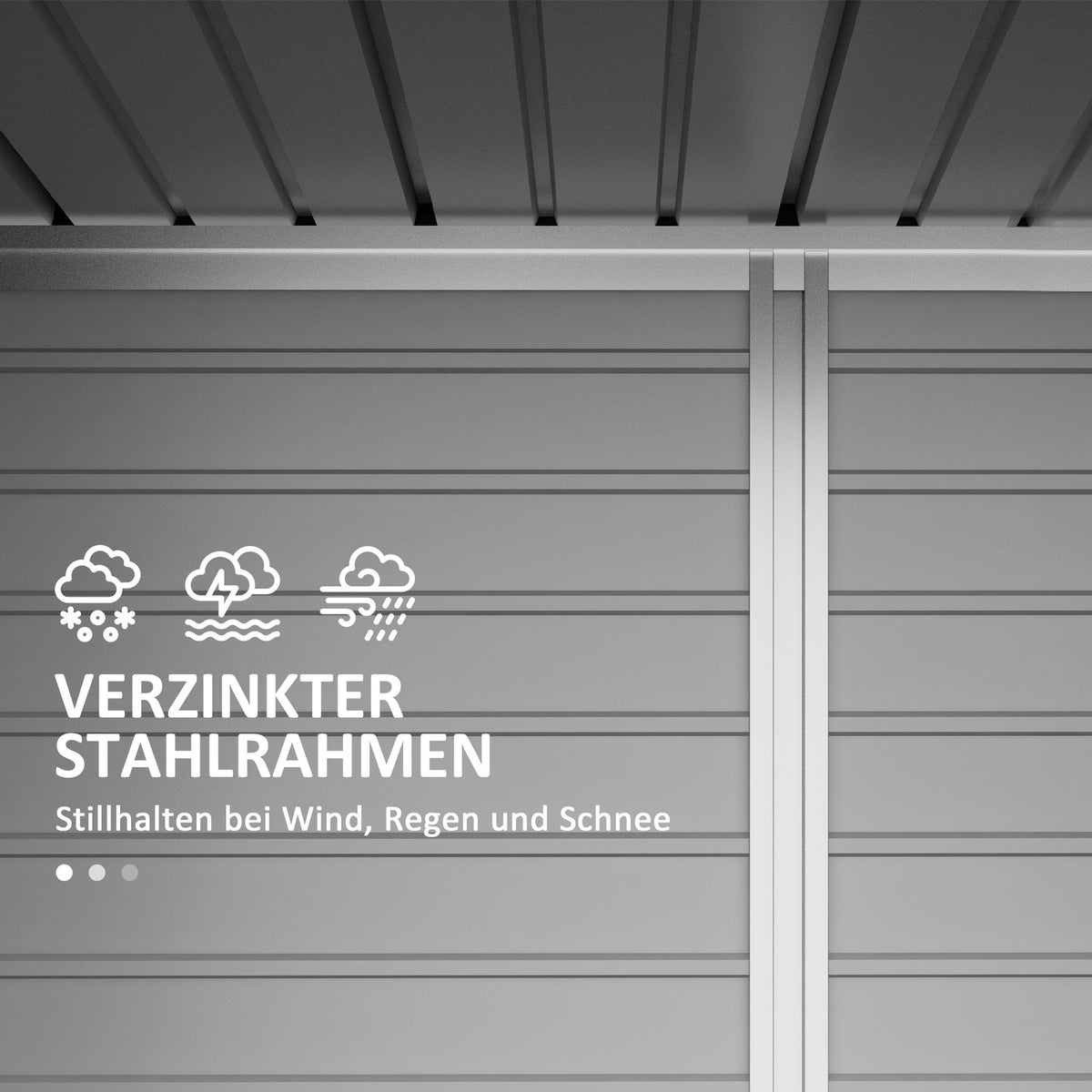 Steel Tool Shed, 2.7 m² Tool Shed with Double Door, Garden Shed with Lock, Garden Cabinet with UV Protection, 249 x 121 x 183 cm, Gray
