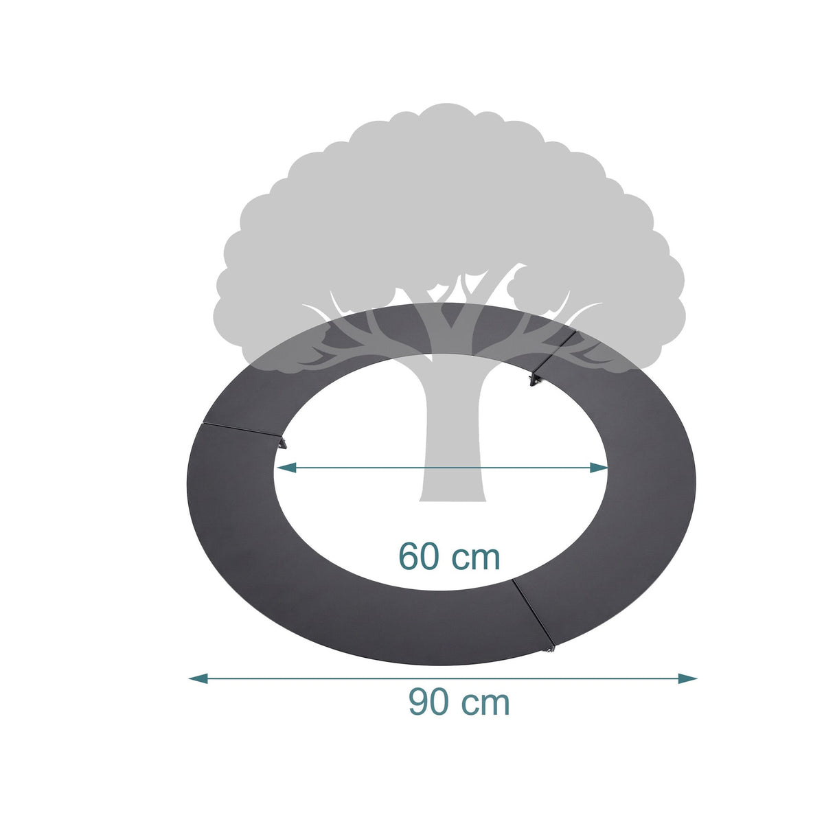 Steel Tree Ring, Galvanised, Modern Mowing Edge
