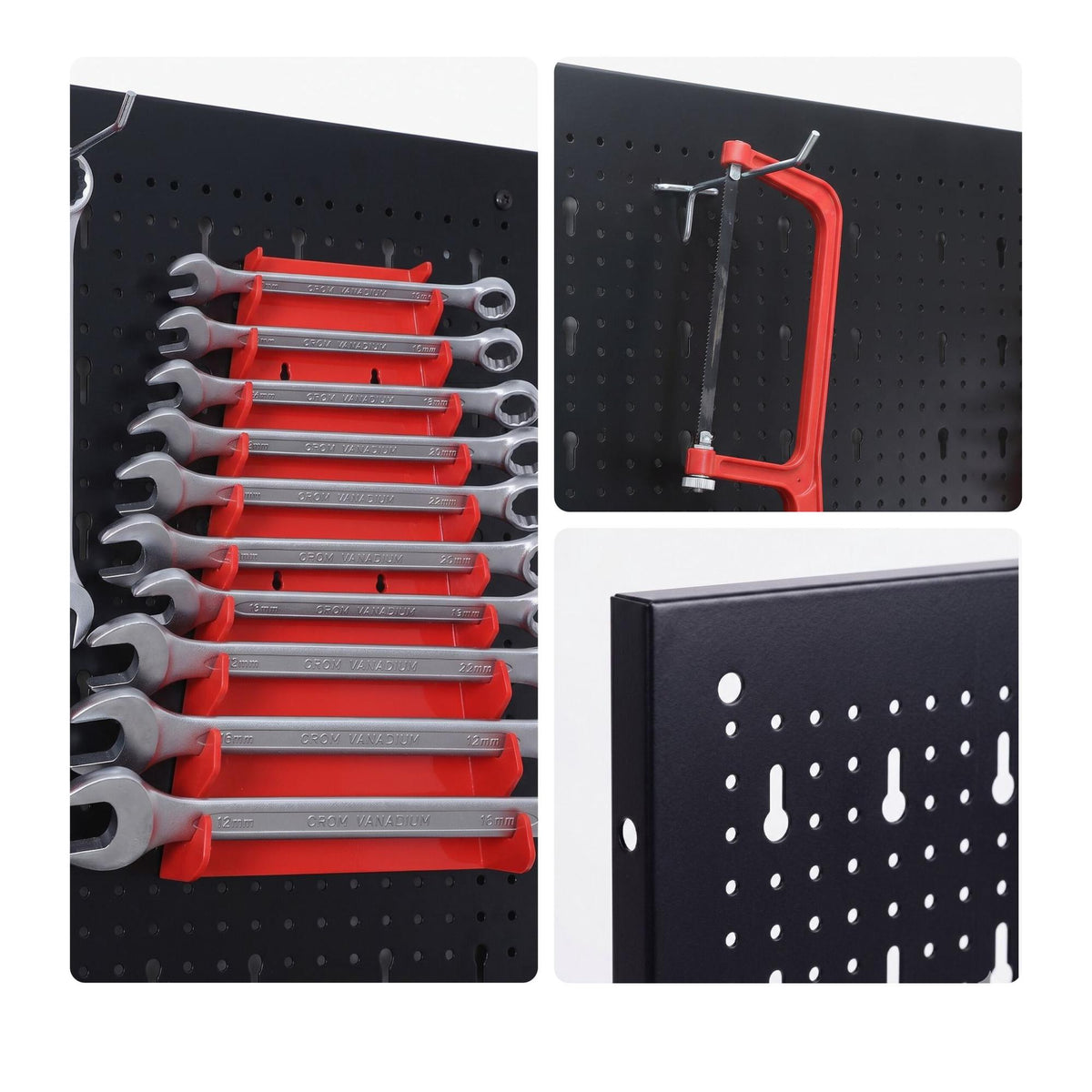 Steel Wall-Mounted Pegboard Tool Organizer Set