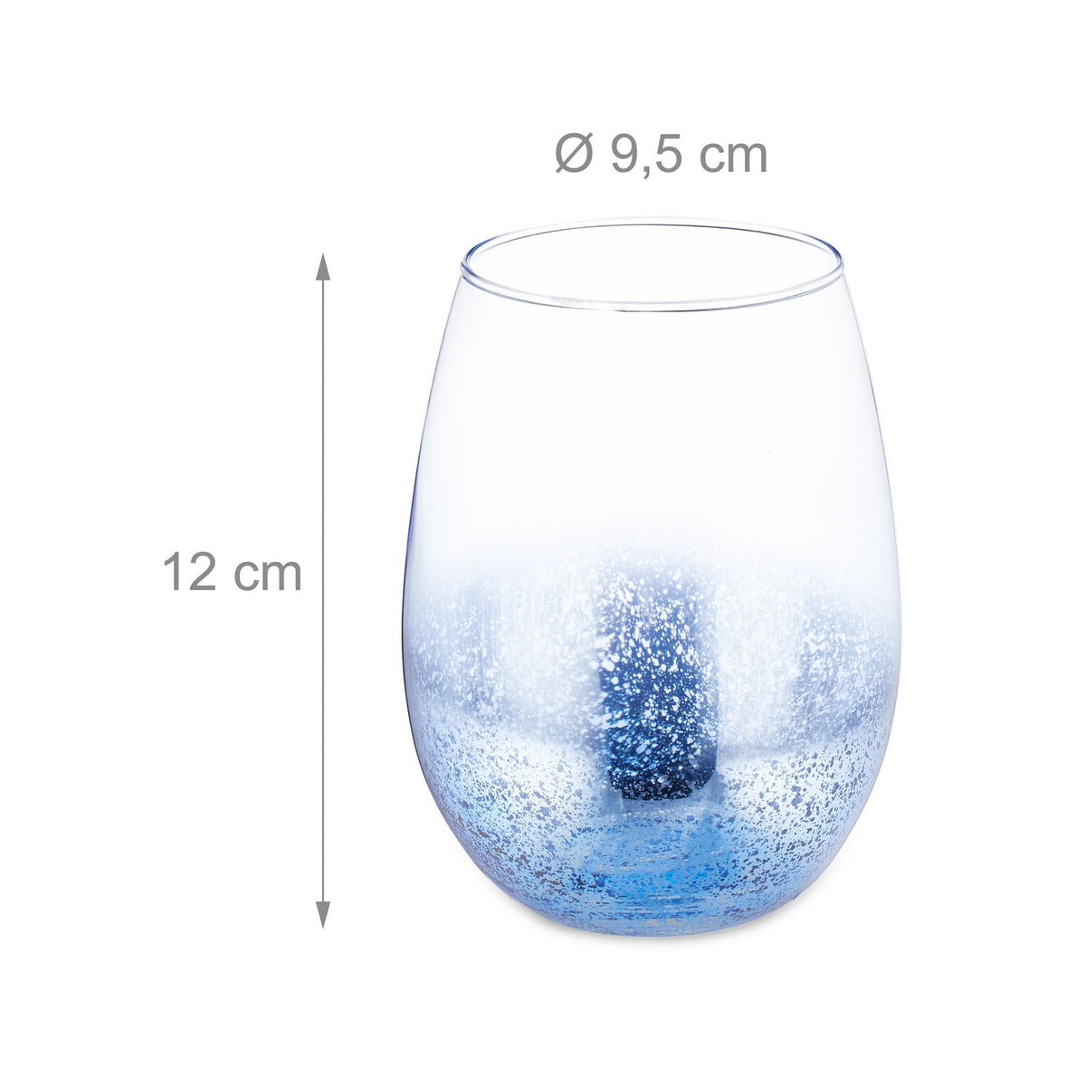 Stemless wine glasses set of 2 blue