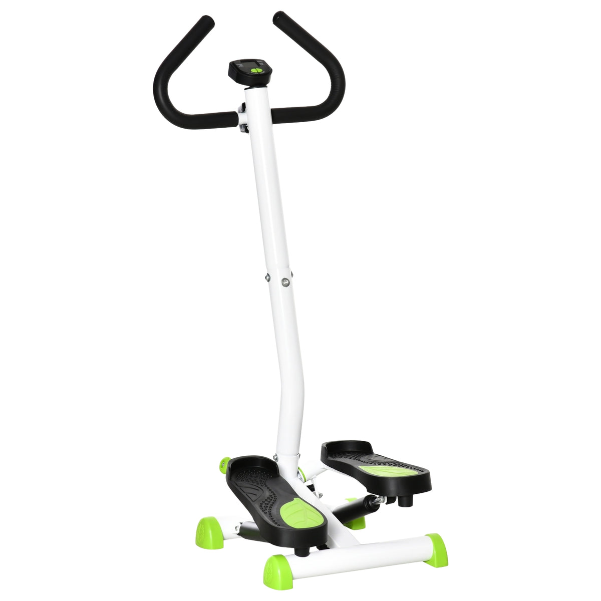 Stepper Fitness Swing Stepper with LCD screen and handle Home trainer for home up to 100 kg Steel ABS Green 55 x 44 x 108 cm