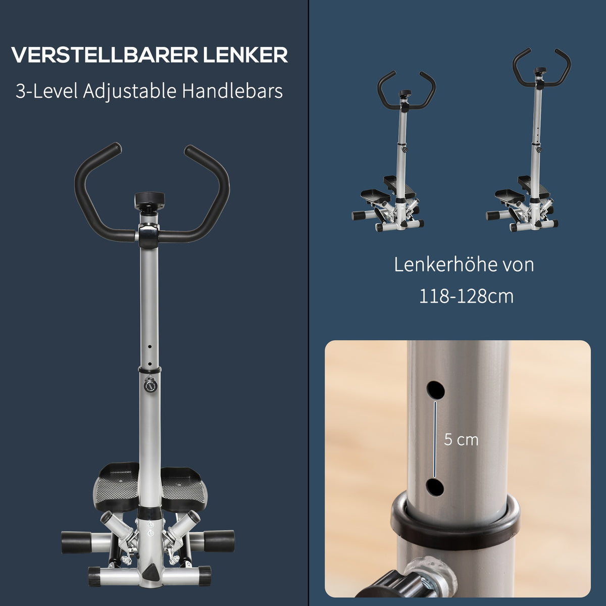 Stepper Handle Exercise Bike Fitness Device Leg Butt Training Lcd Screen Adjustable Speed