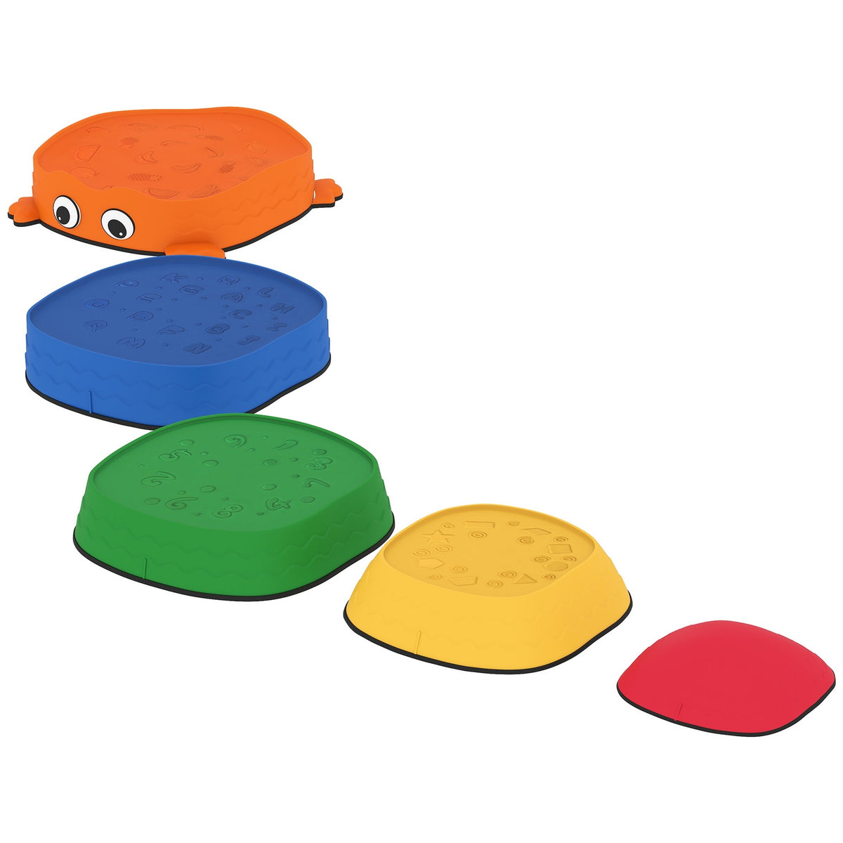 Stepping Stones Set, Stackable Frog Shape, Colorful Plastic