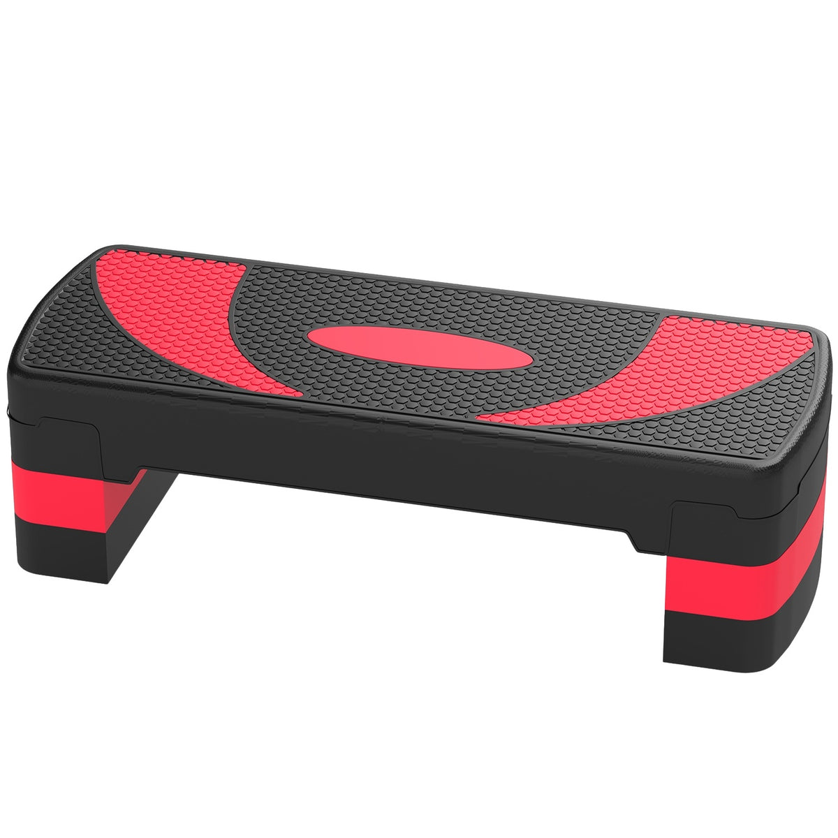 Stepping board aerobic stepper height adjustable with 3 levels (10/15/20 cm) fitness exercise bike for indoor outdoor load capacity up to 150 kg red