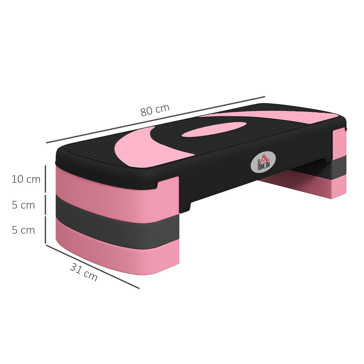 Stepping board, load capacity 150 kg, aerobic stepper, height adjustable, with 3 levels (10/15/20 cm) fitness exercise bike
