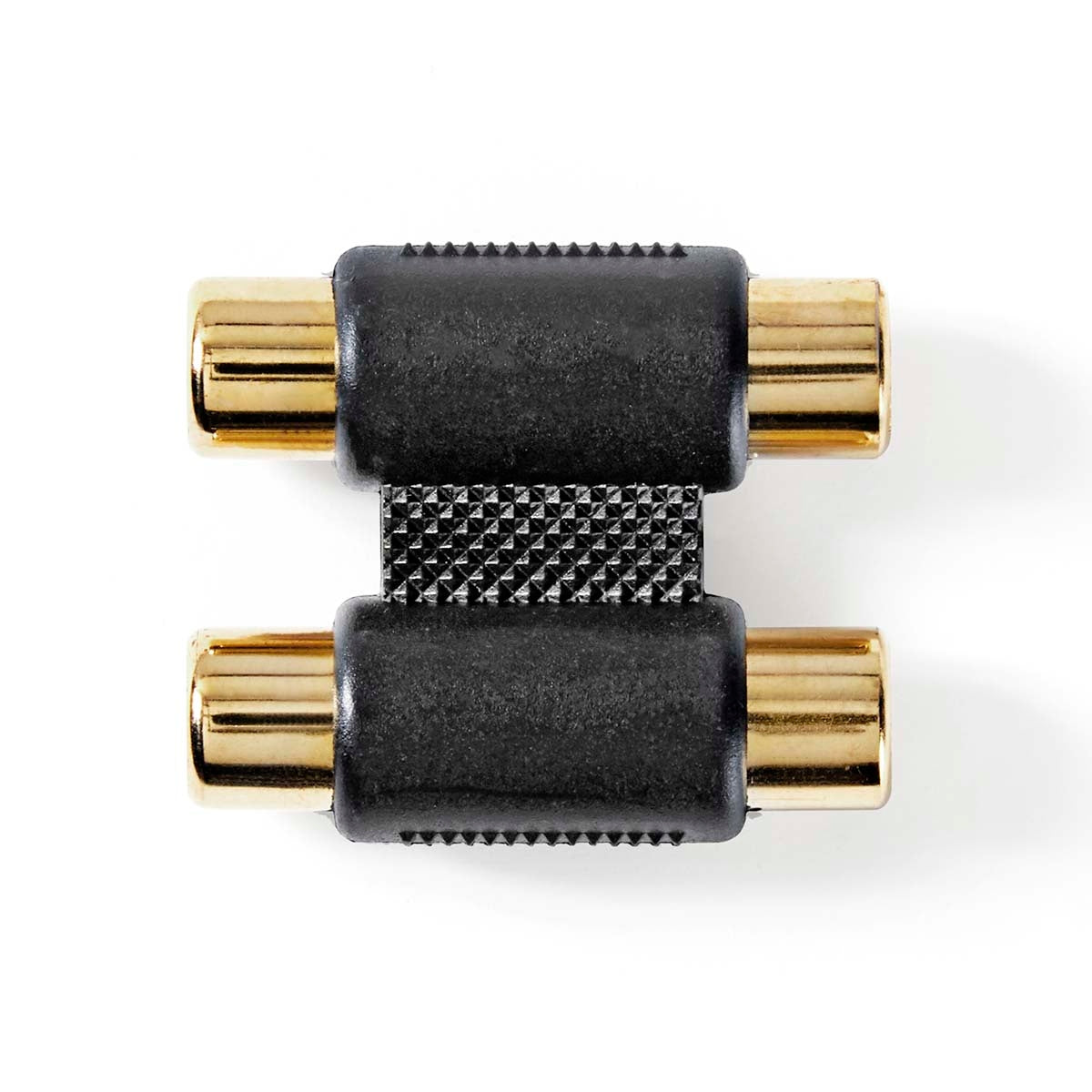 Stereo Audio Adapter | 2x RCA Female | 2x RCA Female | Gold Plated | Straight | ABS | Anthracite | 1 pc. | Box