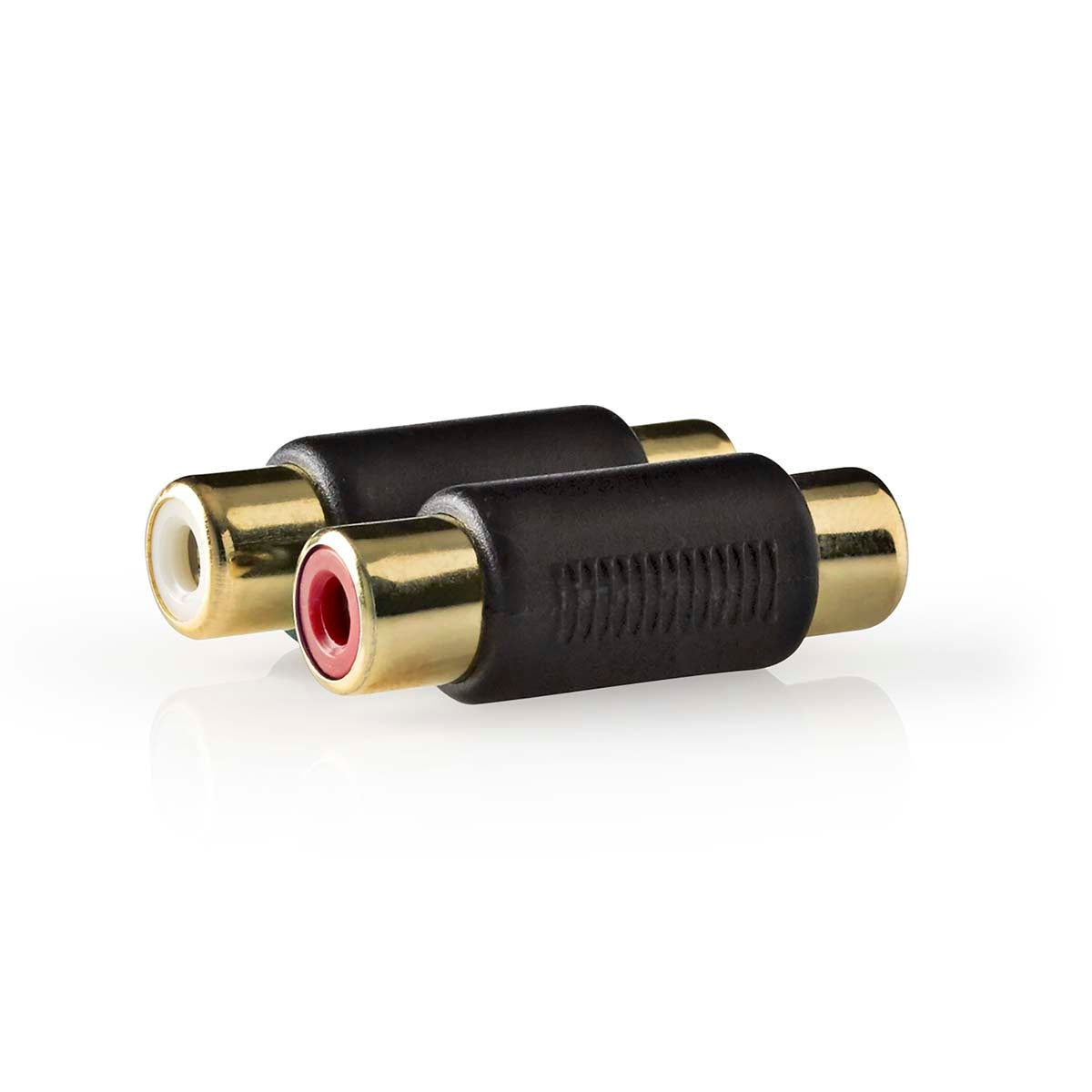 Stereo Audio Adapter | 2x RCA Female | 2x RCA Female | Gold Plated | Straight | ABS | Anthracite | 1 pc. | Box