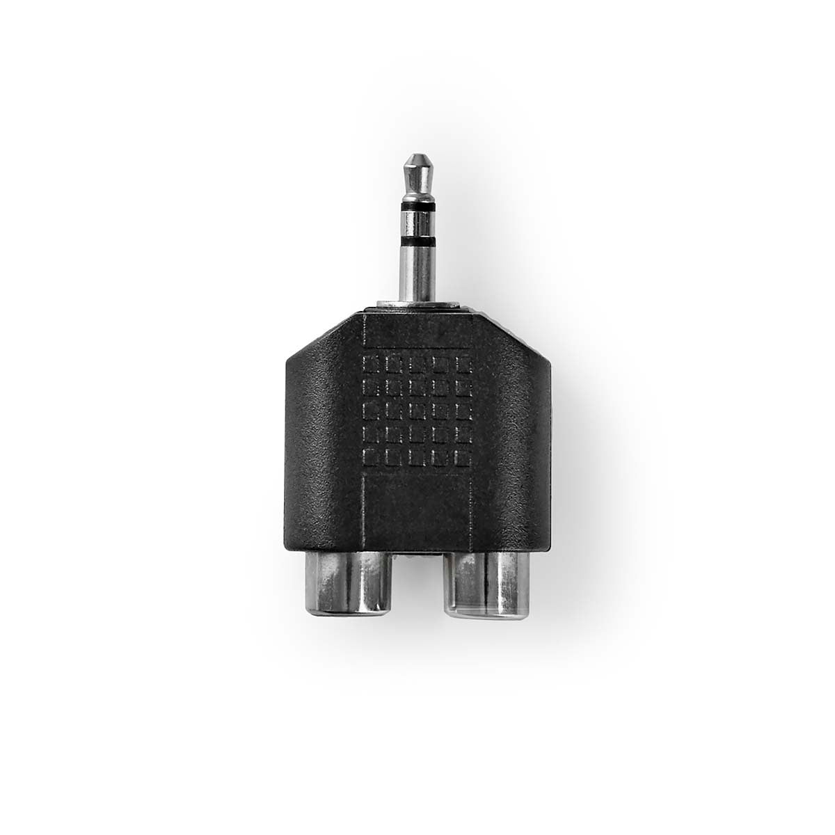 Stereo Audio Adapter | 3.5 mm Male | 2x RCA Female | Nickel plated | Straight | ABS | Black | 1 pc. | Box