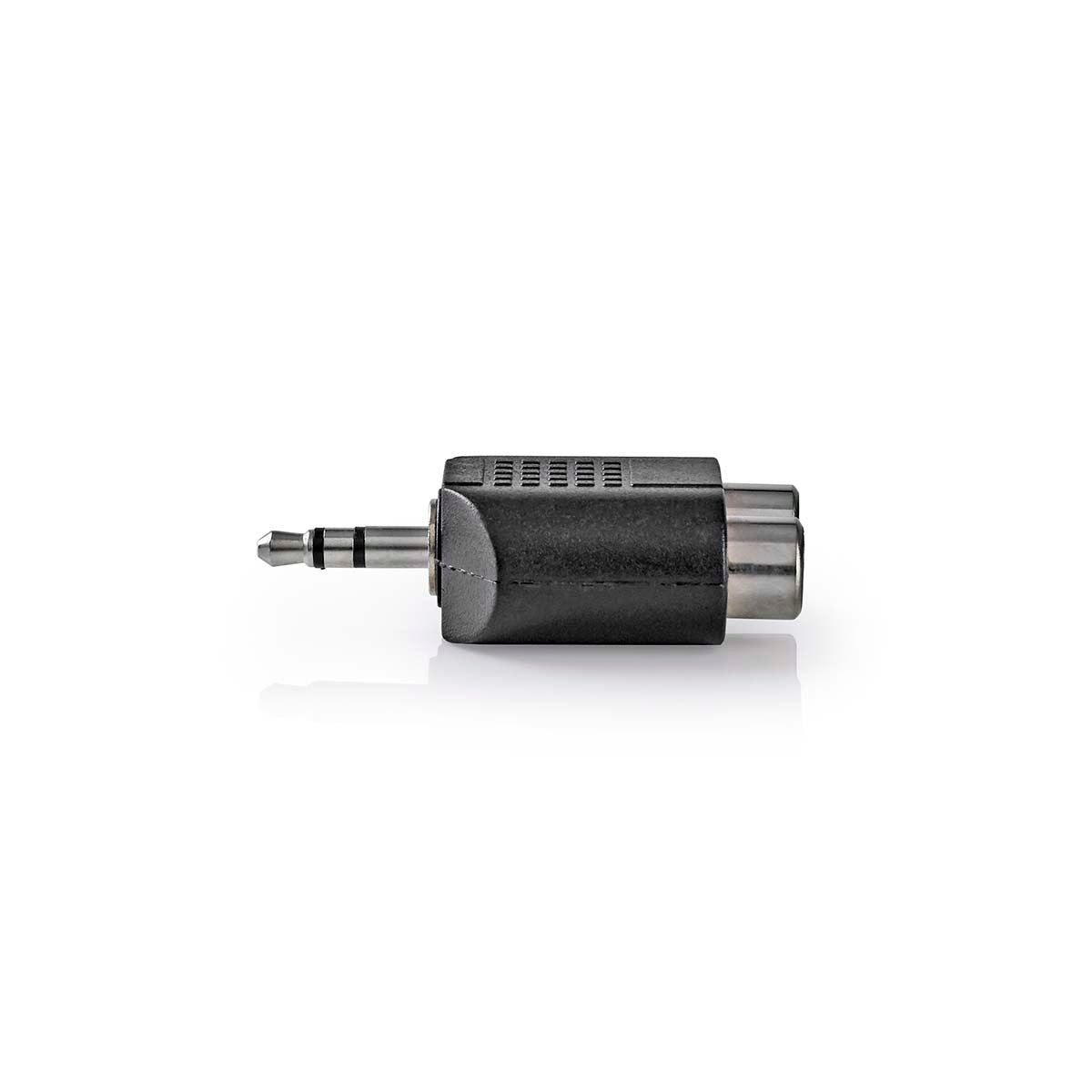 Stereo Audio Adapter | 3.5 mm Male | 2x RCA Female | Nickel plated | Straight | ABS | Black | 1 pc. | Box