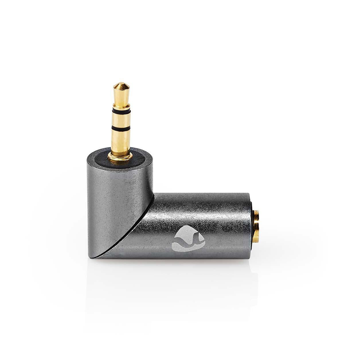 Stereo Audio Adapter | 3.5 mm Male | 3.5 mm Female | Gold Plated | Straight | Metal | Gray With Metal / Gold | 1 pc. | Carton with covered window